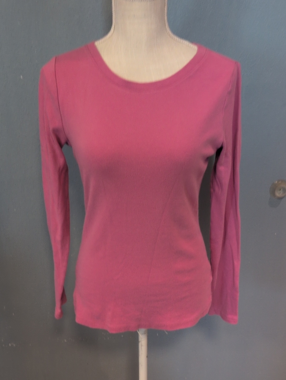 Time&Tru Ribbed Knit Henley Long Sleeve Cotton Blend Baselayer Shirt Gorpcore